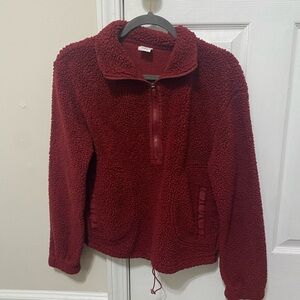 No Boundaries Burgundy Sherpa Jacket